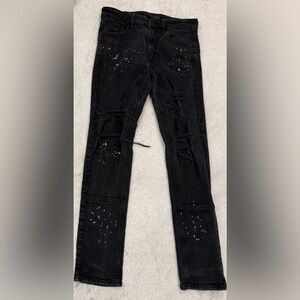 KDNK Distressed Paint Splatter Skinny Jeans - Men's Size 32